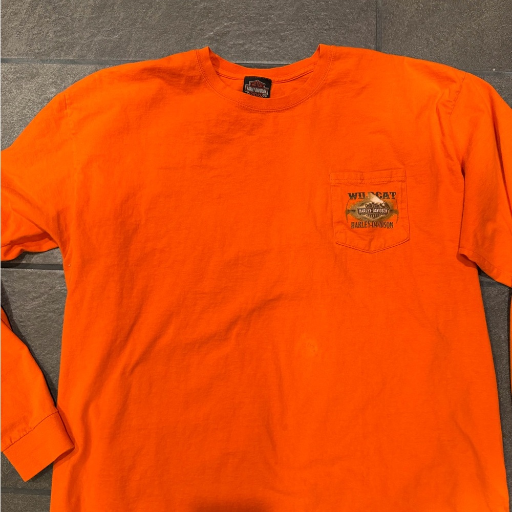 Harley-Davidson Long Sleeve Pocket Tee - Orange
